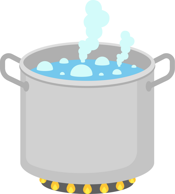 Bring to a boil water illustration